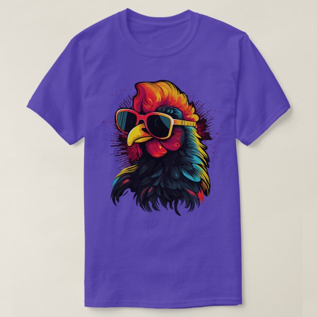T-shirt Lunettes de soleil Art Dons de poulet Drôle de pou (Design devant)