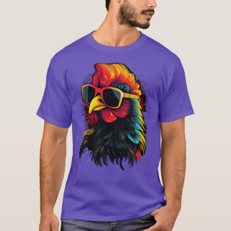 T-shirt Lunettes de soleil Art Dons de poulet Drôle de pou