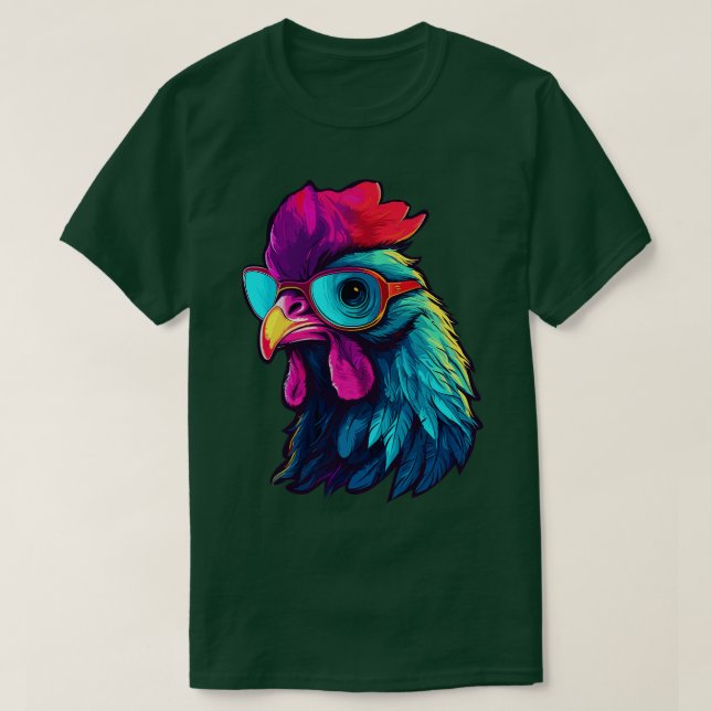 T-shirt Lunettes de soleil Art Dons de poulet Drôle de pou (Design devant)