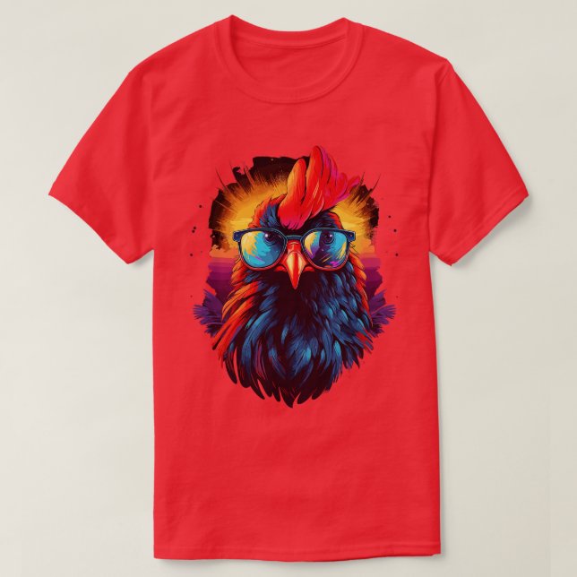 T-shirt Lunettes de soleil Art Dons de poulet Drôle Poulet (Design devant)