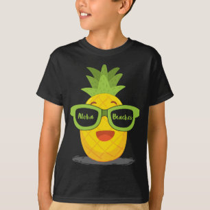 T-shirt Lunettes de soleil au fruit d'ananas sur les plage