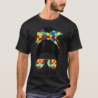T-shirt Lunettes de soleil Autisme Sensibilisation Bun Fem