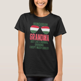 T-shirt Lunettes de soleil avec drapeau de la Hongrie pour