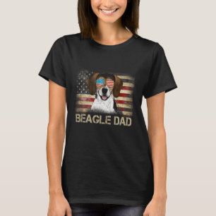 T-shirt Lunettes de soleil Beagle papa Drapeau américain c
