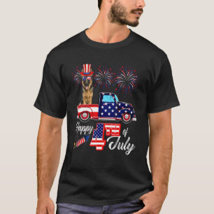 T-shirt Lunettes de soleil berger allemand drapeau américa