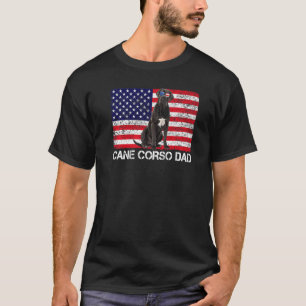 T-shirt Lunettes de soleil Cane Corso Papa Drapeau américa