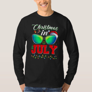 T-shirt Lunettes de soleil Chapeau de Père Noël Été Noël e