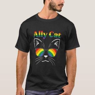 T-shirt Lunettes de soleil chat mignon allié pour hommes f