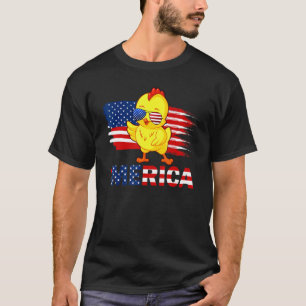 T-shirt Lunettes de soleil Chicken American Flag Merica  4