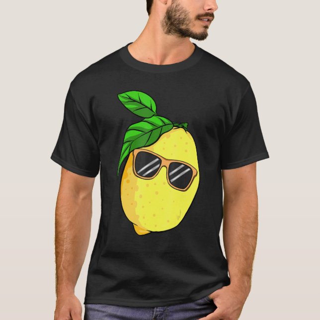 T-shirt Lunettes de soleil citron été agrumes Fruit femmes (Devant)