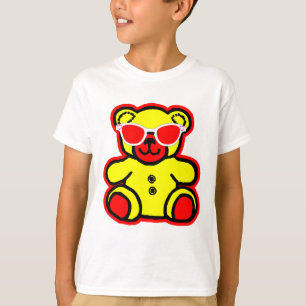 T-shirt Lunettes de soleil Coeur Teddy Ours Rouge Jaune Le