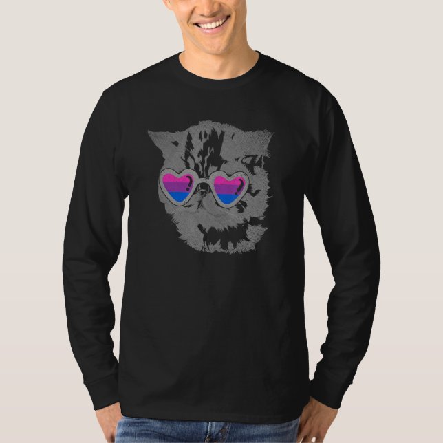 T-shirt Lunettes de soleil Cool Bisexual Chat Bi Pride Lgb (Devant)