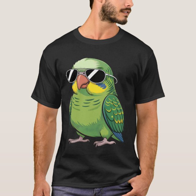 T-shirt Lunettes de soleil Cool Budgie (Devant)