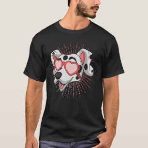 T-shirt Lunettes de soleil cool Coeurs Chien Animal Chien