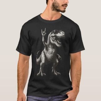 T-shirt Lunettes de soleil Cool Dinosaur Rock Sign