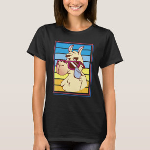 T-shirt Lunettes de soleil cool Llama Alpaca Cool Retro Vi
