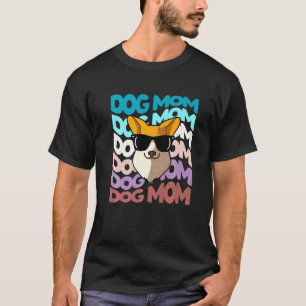 T-shirt Lunettes de soleil cool maman chien Corgi Pembroke