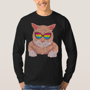 T-shirt Lunettes de soleil cool Pansexual Drapeau Chat Pan
