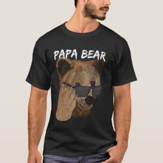 T-shirt Lunettes de soleil Cool Papa Bear Fête des Pères