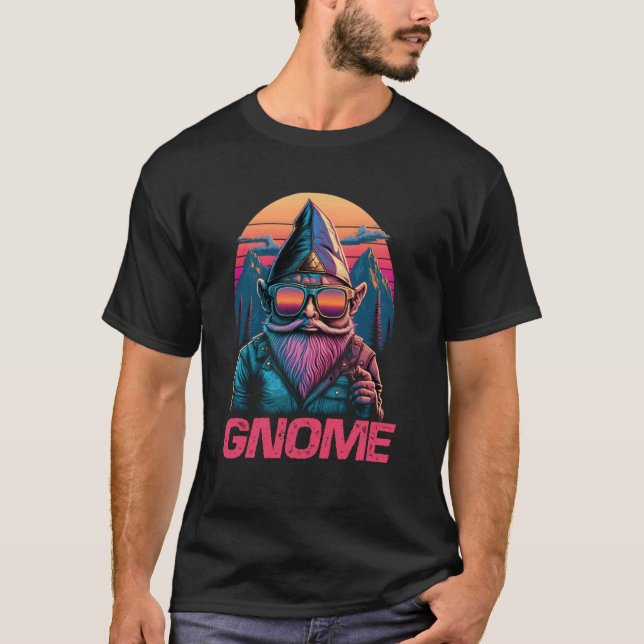 T-shirt Lunettes de soleil cool Retro Gnome (Devant)