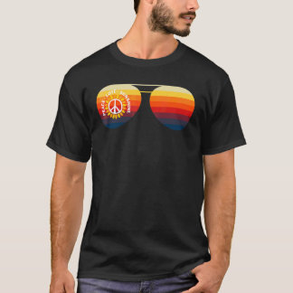 T-shirt Lunettes de soleil cool Retro Peace Love Sunshine 