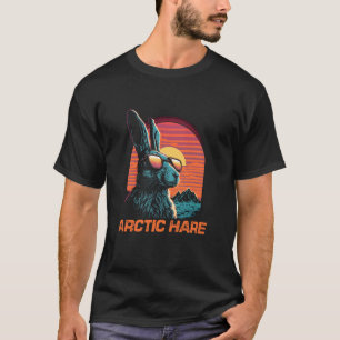 T-shirt Lunettes de soleil cool Retro Sunset Hare arctique