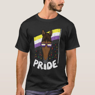 T-shirt Lunettes de soleil de cheval Fierté Drapeau Non Bi