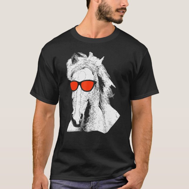 T-shirt Lunettes de soleil de cheval vacances primal équit (Devant)