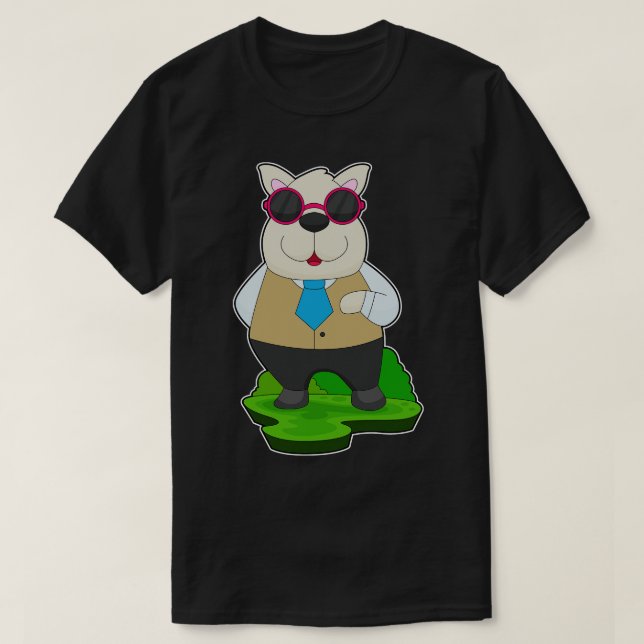 T-shirt Lunettes de soleil de chien (Design devant)