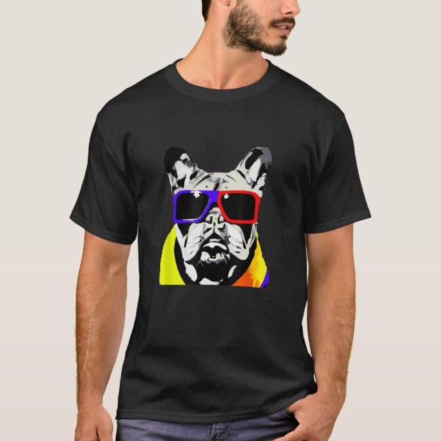 T-shirt Lunettes de soleil de chien roux français amusant  (Devant)