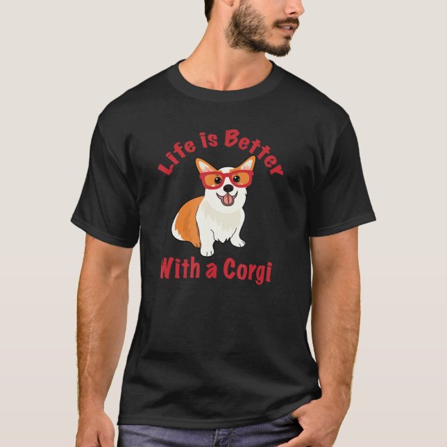 T-shirt Lunettes de soleil de Corgi (Devant)