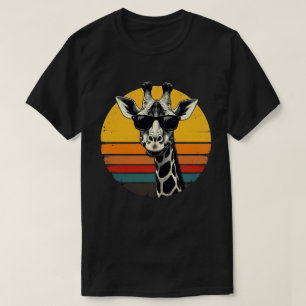 T-shirt Lunettes de soleil de girafe drôles Vintage Animal