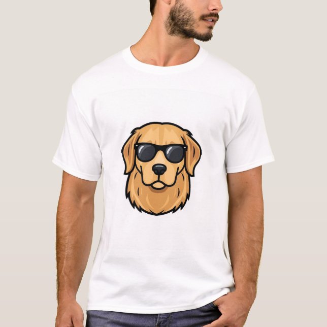 T-shirt Lunettes de soleil de retriever doré élégant - Mod (Devant)