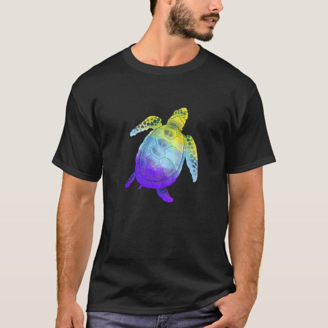 T-shirt Lunettes de soleil de tortue - Drapeau non binaire (Devant)