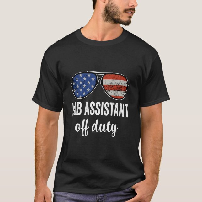 T-shirt Lunettes de soleil drapeau américain assistant de  (Devant)