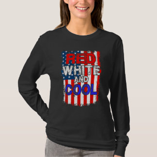 T-shirt Lunettes De Soleil Drapeau Américain Rouge Blanc E