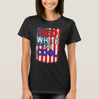 T-shirt Lunettes De Soleil Drapeau Américain Rouge Blanc E