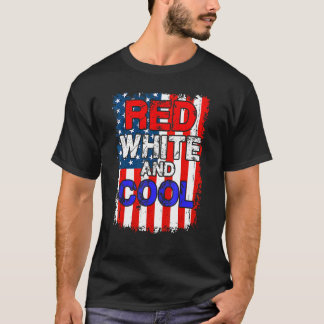 T-shirt Lunettes De Soleil Drapeau Américain Rouge Blanc E