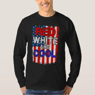 T-shirt Lunettes de soleil Drapeau Américain Rouge Blanc E