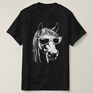 T-shirt Lunettes de soleil drôles pour cheval, Cheval port
