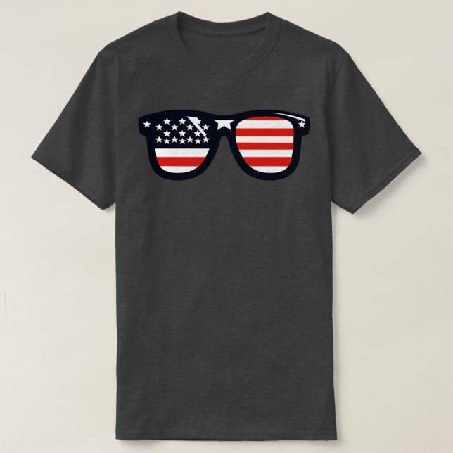 T-shirt Lunettes de soleil du drapeau américain (Design devant)