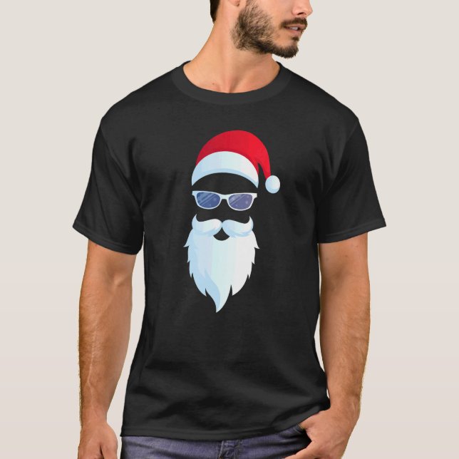 T-shirt Lunettes de soleil du Père Noël Hipster Christmas  (Devant)