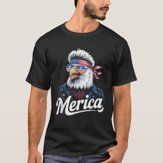 T-shirt Lunettes de soleil Eagle Mullet Merica 4 juillet U