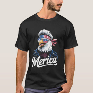 T-shirt Lunettes de soleil Eagle Mullet Merica 4 juillet U
