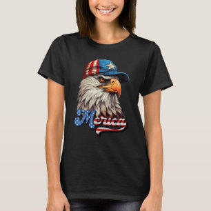T-shirt Lunettes de soleil Eagle Mullet Merica 4 juillet U