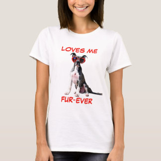 T-shirt Lunettes de soleil en forme de coeur rouge grand D