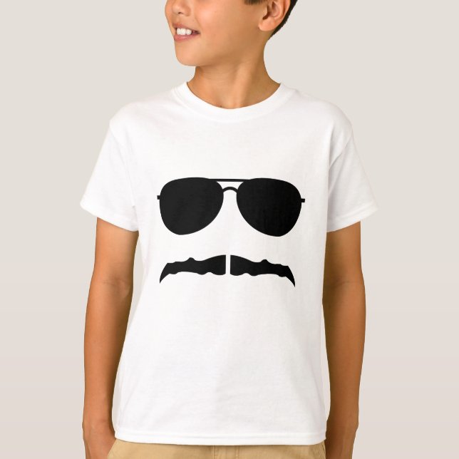 T-shirt lunettes de soleil et 'stache (Devant)