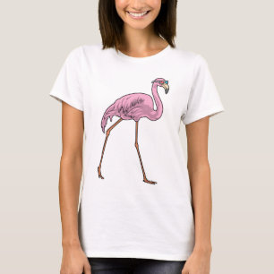 T-shirt Lunettes de soleil Flamant Rose