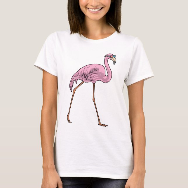 T-shirt Lunettes de soleil Flamant Rose (Devant)