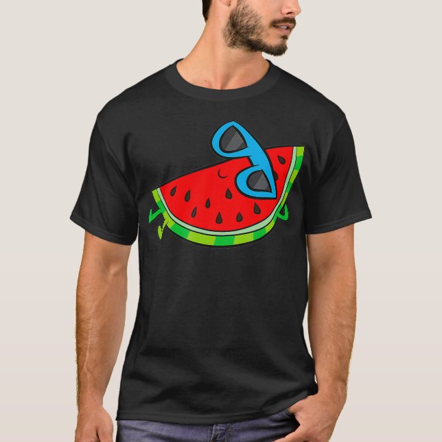 T-shirt Lunettes De Soleil Fruit Été Au Melon Cute Sur Pas (Devant)